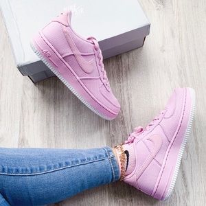pink corduroy air force ones